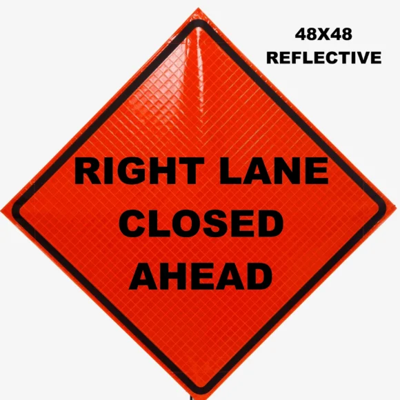 Traffic Sign Right Lane Closed Ahead